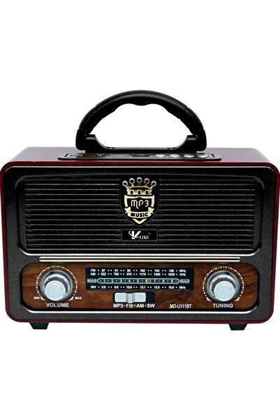 VOOKA A++ Kalite Nostalji Eskitme Bluetooth Hoparlör Fm Radio Sd Kart Usb Yük...