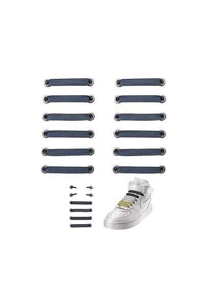 Dopar Practical Flat Flexible Shoelaces Elastic Laces 1 Pair-12 Pieces