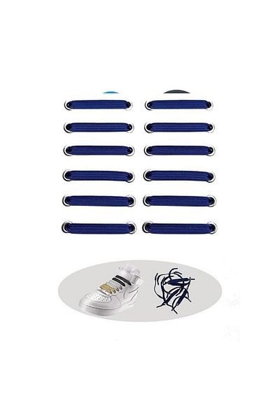Dopar Practical Flat Flexible Shoelaces Elastic Laces 1 Pair-12 Pieces