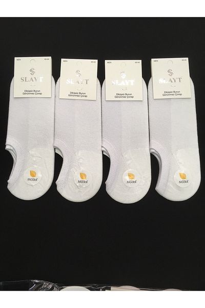 Slayt 4 τεμάχια Cotton Modal Mixed Solid Color Λεπτά καλοκαιρινά ανδρικά αόρατα μποτάκια (Sneakers)