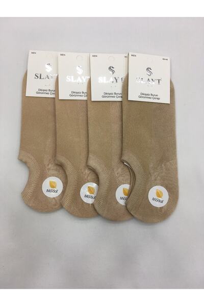 Slayt 4 броя тънки летни мъжки невидими ботуши (кецки) от памучно-модална смес, едноцветни