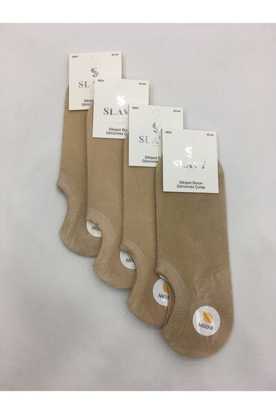 Slayt 4 броя тънки летни мъжки невидими ботуши (кецки) от памучно-модална смес, едноцветни