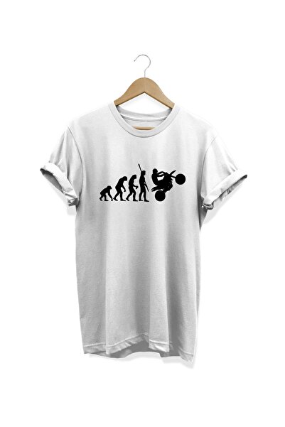 WİDİ Evrim Štampano Bela T-shirt