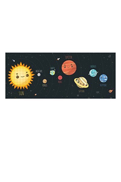Tutunabilir Kağıt Güneş Sistemi Dekoratif Eğitim Amaçlı Akıllı Kağıt Tahta Yazı Tahtası İngilizce 150x56 Cm