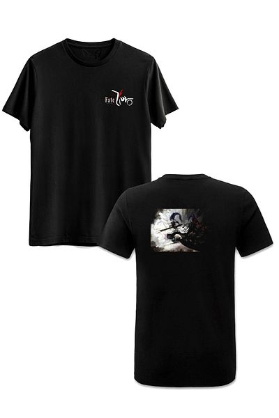 Alfa Tshirt Tricou negru cu imprimeu față și spate Anime Fate/zero