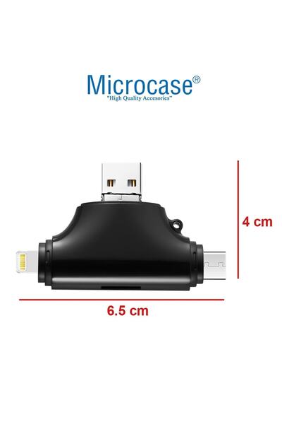 Microcase Type-c Lightning Micro Usb Telefonlar Için Sd Kart Okuyucu Flash Disk Adaptör Al2743  Uyumlu