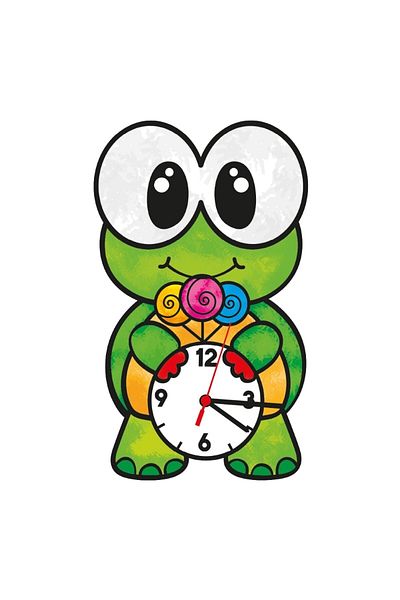 mortoys 3D Wooden Turtle Model Clock Painting + Clock Mechanism + Paint + Brush Set, Clock Painting Set