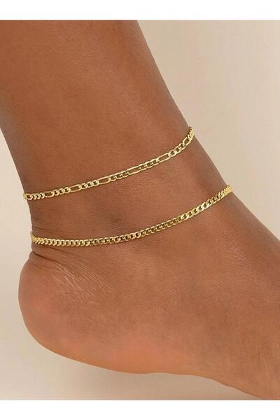 Erer Gümüş Gümüş Figaro Ve Gurmet Zincirli 2 Li Kombin Halhal