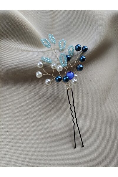 ACCESORİOS Μπλε αξεσουάρ μαλλιών νύφης & παράνυμφων με φουρκέτα