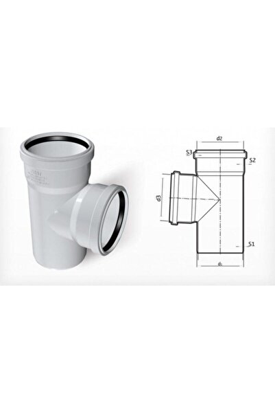 FIRAT Dublex Pvc Atık Su Borusu Pimaş Te Çatal 100 X 70 Mm.