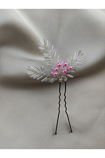 ACCESORİOS Αξεσουάρ για τα μαλλιά της νύφης με ροζ και κρυστάλλινα φύλλα