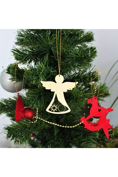 Mini Tasarım Atölyem Wooden Angel Christmas Tree Ornament