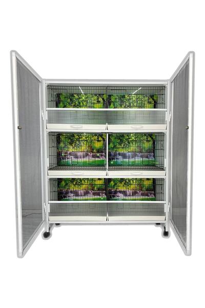 İstanbul Kafes -pdm06 Pvc Dolap, Kanarya Üretim Kafesi, Kanarya Kafesi - Kuş Dolabı (MONTAJLI KURULU GÖNDERİM)