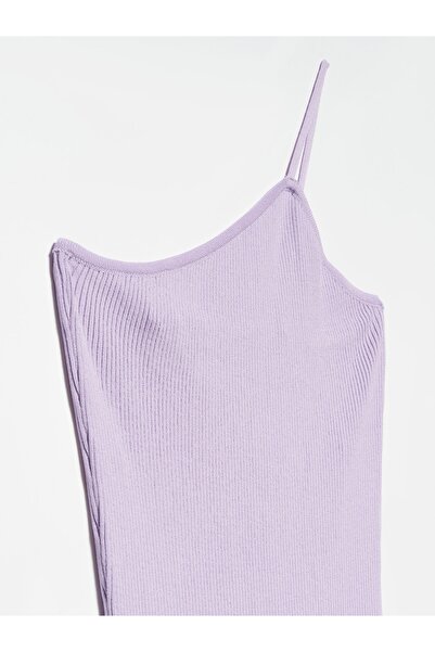 Dilvin 90117 Rochie de tricotaj cu bretele simple-liliac