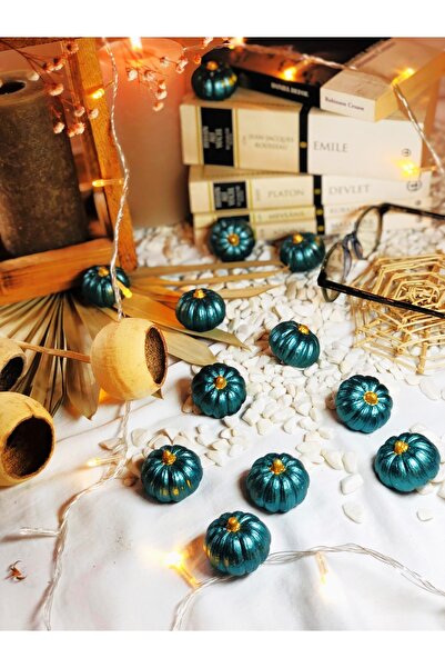 Reynes Balkabağı Dekor 12’li Adet Beton Kabak Obje Biblo Balkabağı Süs Dekora...