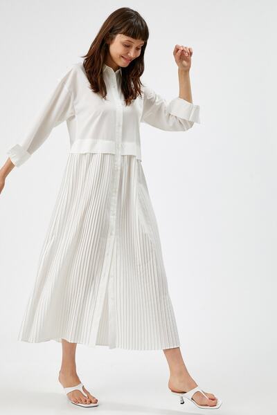 Koton Weißes Damenkleid 1YAK88984CW