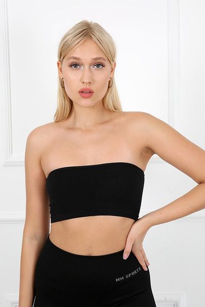 aurafit 9009-02 Bandeo negru fără bretele fără cusături