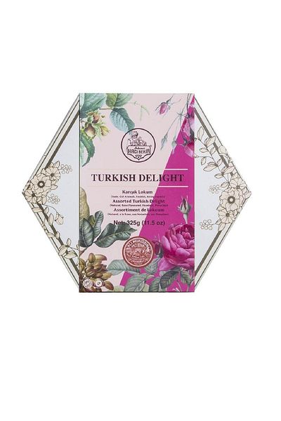 Hacı Bekir Mixed Turkish Delight 325 Gr (Plain, Rose Flavored, Hazelnut and Pistachio Turkish Delight)