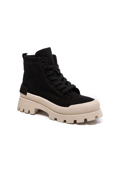 John May Women's Boots Rd-4361 Linen Black