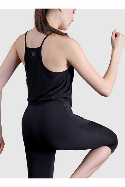 HALVMAN Back Detailed Women's Athlete Undershirt Black Hlv1341