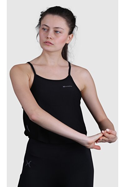 HALVMAN Back Detailed Women's Athlete Undershirt Black Hlv1341