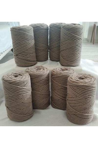 HÜKÜMRAN Χρώμα Μπεζ Μακραμέ Σχοινί 2kg 8x250gr Μπορεί να μαυριστεί