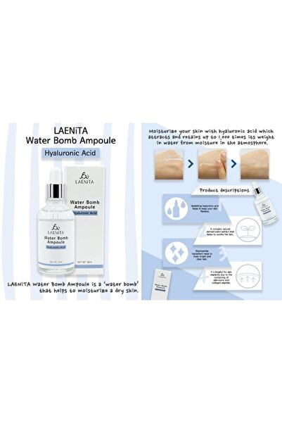 Dragon Laenita Water Bomb Ampoule Hyaluronic Acid 50ml Cilt Nemlendirici Solüsyon