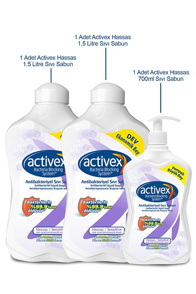 Activex Antibacterial Liquid Soap Sensitive 1.5+1.5+700ml