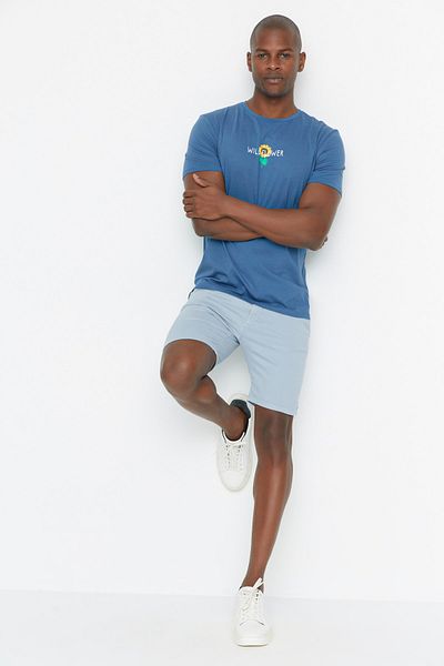 Trendyol Collection Kék Slim Fit rövid hosszúságú Chino rövidnadrág TMNSS22SR00030