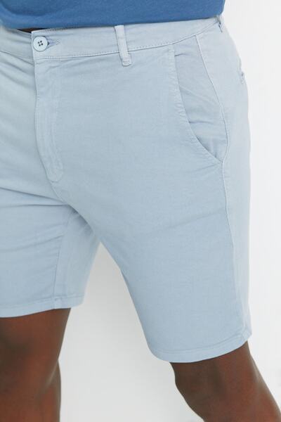 Trendyol Collection Modré kraťasy Slim Fit Short Chino Tmnss22Sr00030