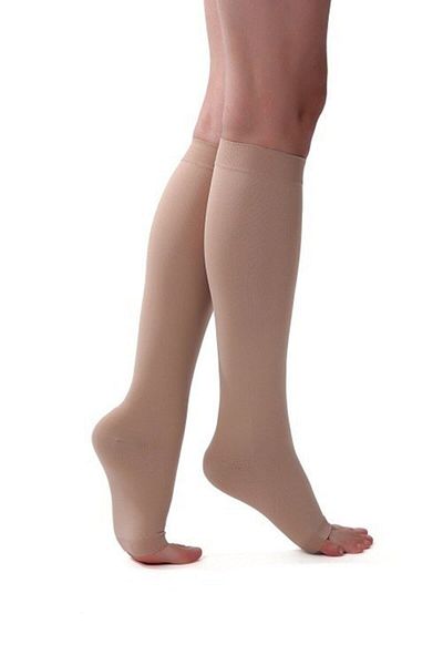 ORLEX Below Knee Medium Pressure Beige (ccl2 - 23-32 Mmhg) Open Toe Relaxing Compression Socks