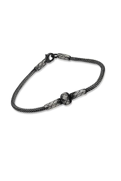 Aykat Kazaziye Oksitli El Işi Bileklik Gümüş Künye Modeli Bilezik Blk-400