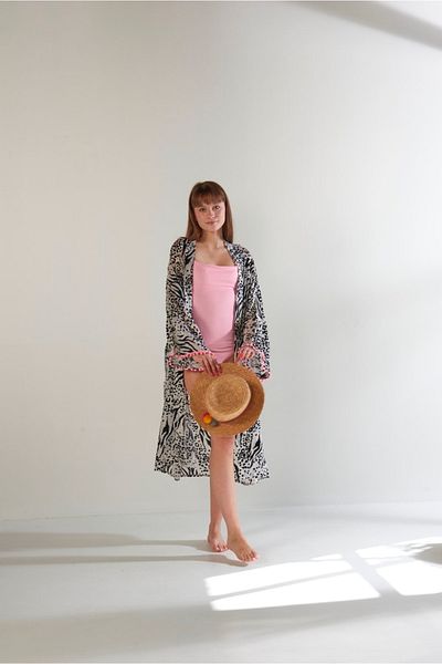 Serbella Women's Flock Printed Kaftan-pareo