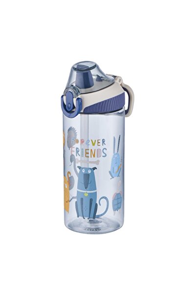 Vagonlife Tritan 500ml Silikon Pipetli Çocuk Su Matarası Pembe-lacivert -0305