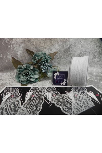 AGH Değerli Hediyeler 4,5 cm Panglică Dantela Albă 20 m.
