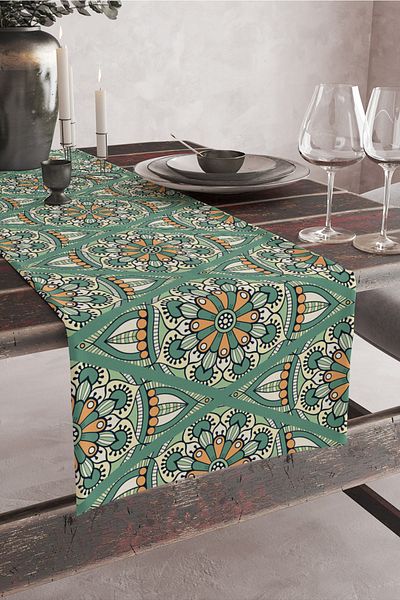 Vagonik Ethnic Patterned Digital Printed Runner 140x40