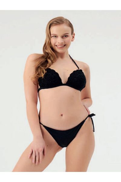 Eros Black Lace Half Padded Bikini Set