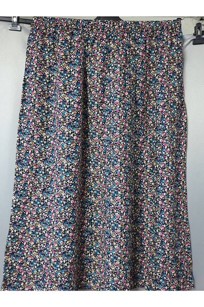 sercan konfeksiyon Mother Print Skirt Viscose Fabric with Elastic Waist