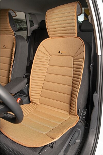 Space كرايسلر 300c - وسادة مقعد سيارة فاخرة، طقم من قطعتين بلون أسمر ضارب للصفرة