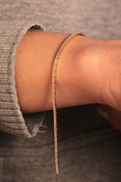 Adil İdil Kuyumculuk 14 Ayar Ince Su Yolu Taşlı Künye