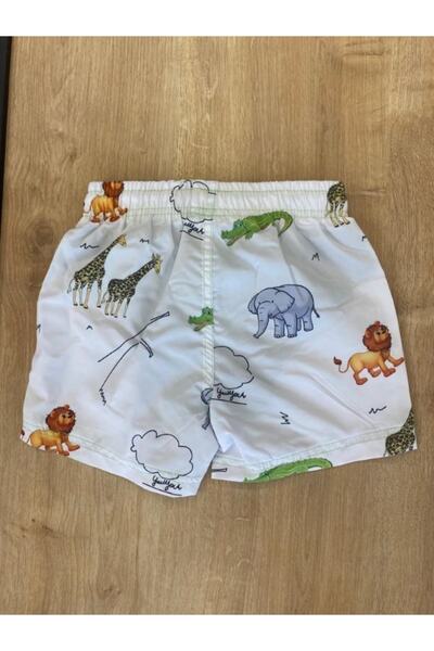PODİUM GİYİM Costum de baie pentru copii, cu modele de animale drăguțe, cu uscare imediată, pantaloni scurți de baie pentru copii