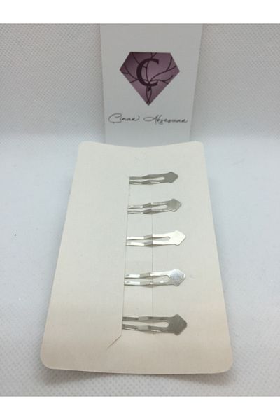 Çınar Aksesuar Cataramă metalică - Cataramă pentru ac de păr - Cataramă pentru clește - Clește drept - (Potrivit pentru realizarea de catarame) - Culoare argintie