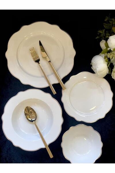 ROY KING Roykıng Dsn030 Siver King Bone Chına 24 Prç.yemek Takımı