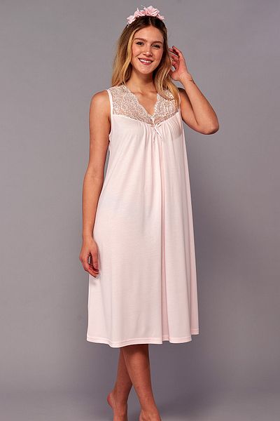 Flora Lacy Maternity Nightgown Powder