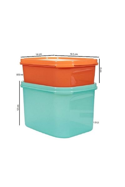 Tupperware 850 ml and 1.9 Lt Multi-Purpose 2-Piece Compact Storage Set - Hsgl