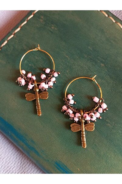 delay art Otantik Boncuklu Yusufçuk Halka Küpe El Yapımı Etnik Bohem Bijuteri...