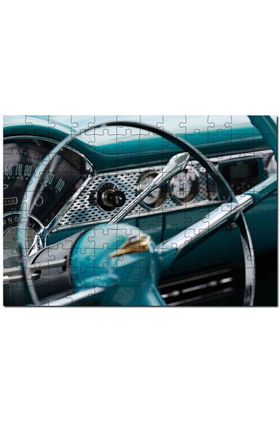 Cakapuzzle Classic Green Car Cockpit Detail Close Up 255 Piece Puzzle Jigsaw Puzzle Mdf (wood)
