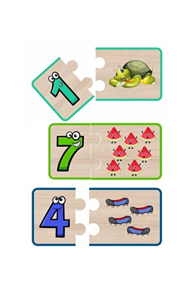 Bk Gift Toys Sayı Eşleştirme Görsel Gelişim Oyunu Ahşap Puzzle