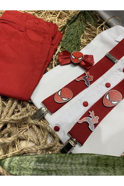 MFS Örümcek Adam Askı Papyon Pantolon Gömlek