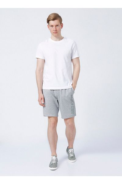 Only & Sons 22024762_Onsboyner Printedhigh Waist Comfortable Fit Gray Melange Men's Sweat Shorts